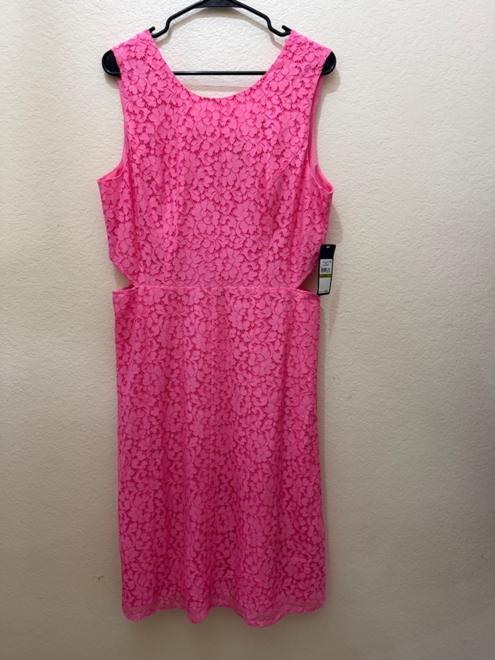 RACHEL Rachel Roy Bright Pink Lace Midi Sheath Dress - Picture 2 of 7